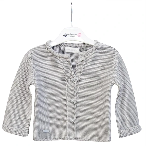 Andywawa AC24333 Basic Bebe Ceket Grey Melange ürün görseli 1
