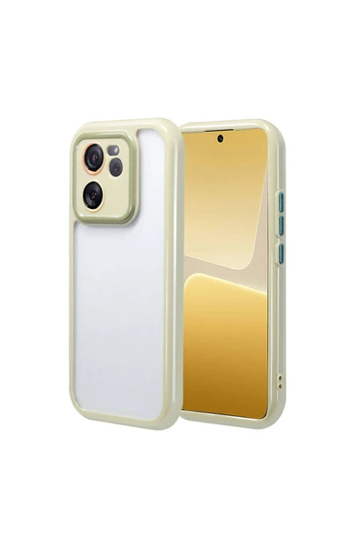 HEPTEKİLETİŞİM Xiaomi Mi 13T Pro Kılıf Kamera Korumalı Renkli Kenar ve Çerçeve Tasarımlı HPTK Vitamin Kapak-Yeşil ürün görseli 1