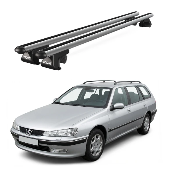 Venüs Peugeot 406 Station Wagon (1999-2005) Uyumlu Gri Ara Atkı Port Bagaj Tavan Barı ürün görseli 1