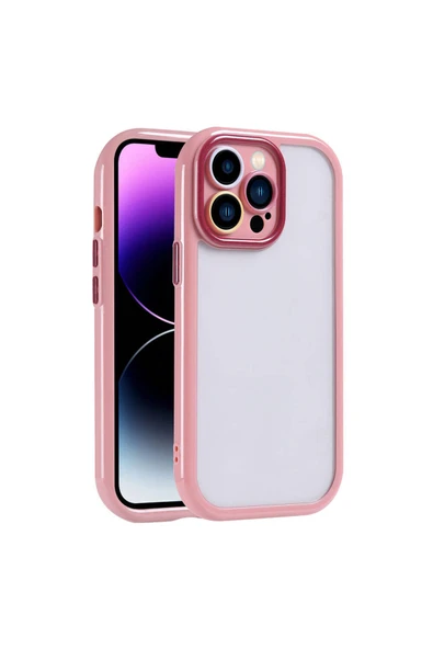 HEPTEKİLETİŞİM iPhone 14 Pro Max Kılıf Kamera Korumalı Renkli Kenar ve Çerçeve Tasarımlı HPTK Vitamin Kapak-Mürdüm ürün görseli 1
