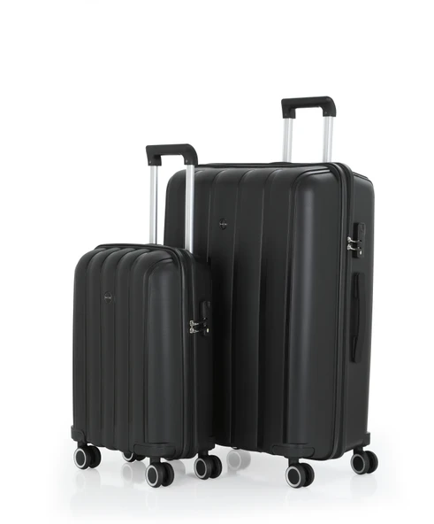 V305 PP Y.ÜRETİM VALİZ 55 CM + 75 CM KEMİK/BEBE MAVİ SET ürün görseli 1