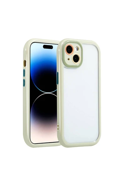 HEPTEKİLETİŞİM Apple  iPhone 14 Kılıf Kamera Korumalı Renkli Kenar ve Çerçeve Tasarımlı Kapak (Vitamin) ürün görseli 1