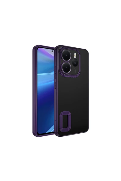 HEPTEKİLETİŞİM Redmi Note 14 4G Kılıf Kamera Lens Korumalı Logo Gösteren Şeffaf Parlak Kenarlı Kapak (omega) ürün görseli 1