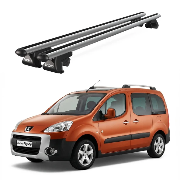 Venüs Peugeot Partner Tepee (2002-2008) Uyumlu Gri Ara Atkı Port Bagaj Tavan Barı ürün görseli 1