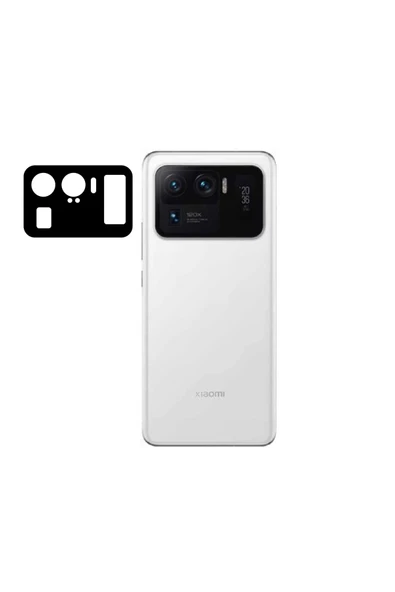 HEPTEKİLETİŞİM Xiaomi Mi 11 Ultra Kamera Lens Koruyucu Siyah Çerçeveli Korunaklı (3D K.C) Siyah ürün görseli 1