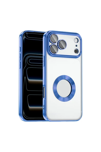 HEPTEKİLETİŞİM iPhone 17 Pro Max Kılıf Kamera Lens Korumalı Logo Gösteren Şeffaf Parlak Kenarlı Kapak (omega) ürün görseli 1