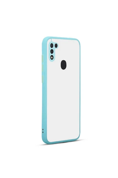 HEPTEKİLETİŞİM Samsung Galaxy M11 Kapak Mat Parmak Izi Yapmaz Kamera Korumalı Tuşlu Sert Silikon Kılıf-hux-Turkuaz ürün görseli 1