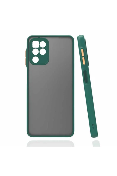 HEPTEKİLETİŞİM Samsung Galaxy M32 Kapak Mat Parmak Izi Yapmaz Kamera Korumalı Tuşlu Sert Silikon Kılıf-hux-K.YEŞİL ürün görseli 1
