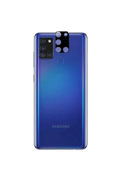 HEPTEKİLETİŞİM Samsung Galaxy A21S Kamera Lens Koruyucu Siyah Çerçeveli Korunaklı (3D K.C) Siyah ürün görseli 1