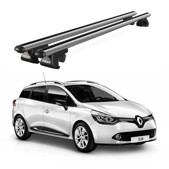 Venüs Renault Clio Sport Tourer (2013-2022) Uyumlu Gri Ara Atkı Port Bagaj Tavan Barı ürün görseli 1