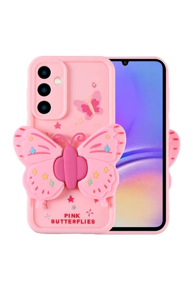 HEPTEKİLETİŞİM Galaxy A05S Kılıf Kamera Korumalı Figür Tasarımlı HPTK Kapya Kapak-Pembe Açık ürün görseli 1
