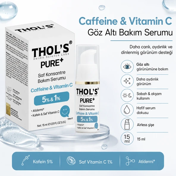THOL’S PURE+ Caffeine & Vitamin C 5% & 1% Saf Konsantre Bakım Serumu - 15 ml ürün görseli 1