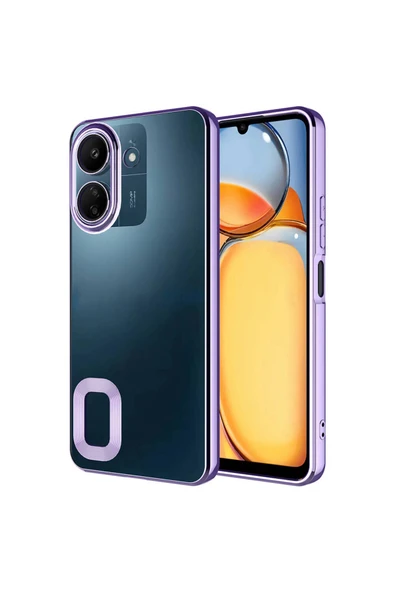 HEPTEKİLETİŞİM Xiaomi Redmi 13C Kılıf Kamera Lens Korumalı Logo Gösteren Parlak Kenarlı Kapak (OMEGA) ürün görseli 1