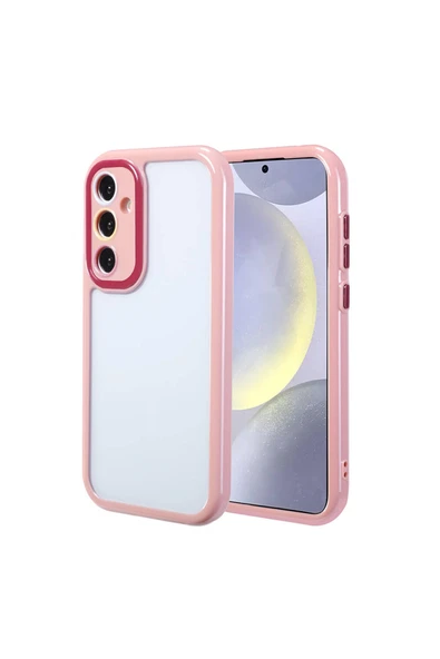 HEPTEKİLETİŞİM Galaxy S24 Kılıf Kamera Korumalı Renkli Kenar ve Çerçeve Tasarımlı HPTK Vitamin Kapak-Mürdüm ürün görseli 1