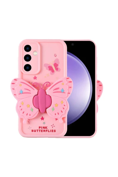 HEPTEKİLETİŞİM Galaxy S23 FE Kılıf Kamera Korumalı Figür Tasarımlı HPTK Kapya Kapak-Pembe Açık ürün görseli 1