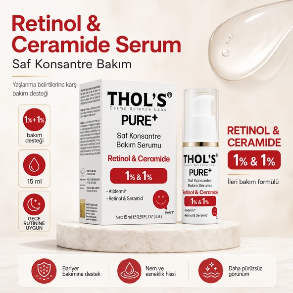 THOLS THOL'S PURE+ RETINOL 1% + CERAMIDE 1% (TB66) SERUM - 15 ML ürün görseli 1