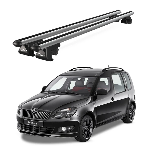 Venüs Skoda Roomster (2007-2015) Uyumlu Gri Ara Atkı Port Bagaj Tavan Barı ürün görseli 1