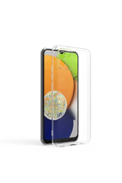 HEPTEKİLETİŞİM Samsung Galaxy A03 Şeffaf Kapak Yumuşak Ince Tasarımlı Kılıf-süper-Renksiz ürün görseli 1