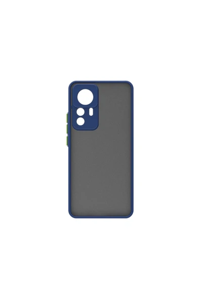 HEPTEKİLETİŞİM Xiaomi Mi 12t Pro Kapak Mat Parmak Izi Yapmaz Kamera Korumalı Tuşlu Sert Silikon Kılıf-hux-Lacivert ürün görseli 1