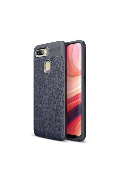 HEPTEKİLETİŞİM Oppo Ax7 Kılıf Deri Görünümlü Renk Atmayan Dayanaklı Silikon Kapak (niss) ürün görseli 1
