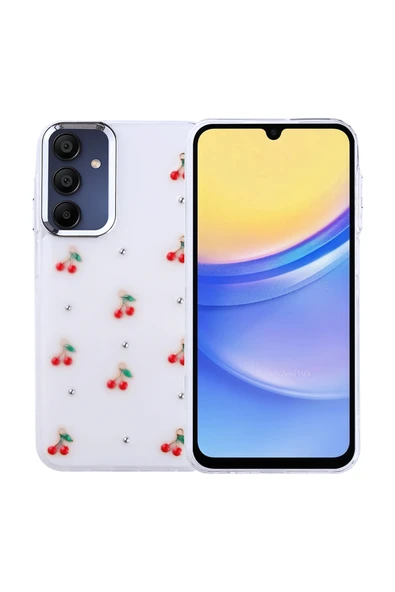 HEPTEKİLETİŞİM Samsung Galaxy A15 Kılıf Airbag Tasarımlı Simli Şeffaf Kapak (Kutup) ürün görseli 1