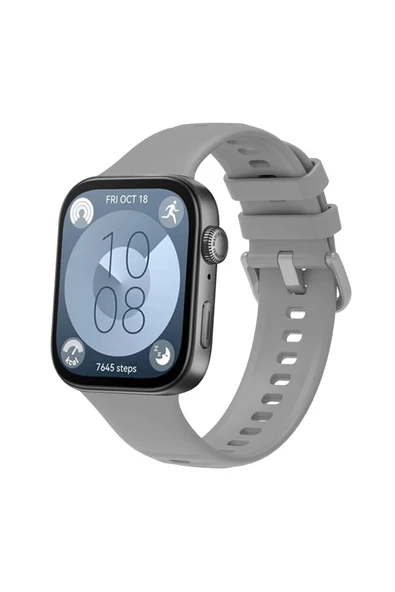 HEPTEKİLETİŞİM Huawei Watch Fit 3 Band Serisi Klasik Kordon Silikon Strap Kayış-Gri ürün görseli 1