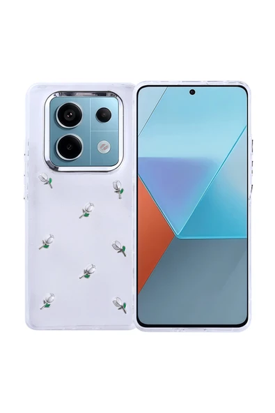 HEPTEKİLETİŞİM Redmi Note 14 Pro 4G Kılıf Airbag Tasarımlı Simli Şeffaf Kapak (Kutup) ürün görseli 1