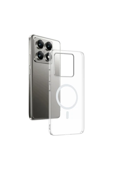 HEPTEKİLETİŞİM Xiaomi 14T Kamera Korumalı M-Safe Şarj Özellikli Şeffaf Sert PC Kapak (London) ürün görseli 1
