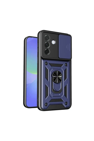 HEPTEKİLETİŞİM Samsung Galaxy A57 Kılıf Sürgülü Tank Zırh Yüzüklü Mıknatıslı Standlı Kapak (S-VEGA) ürün görseli 1