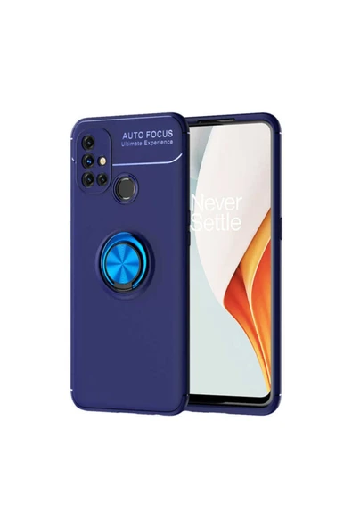 HEPTEKİLETİŞİM One Plus Nord N10 5g Kılıf Yüzüklü Stanlı Mıknatıslı Kamera Korumalı Kapak (ravel)- Mavi ürün görseli 1
