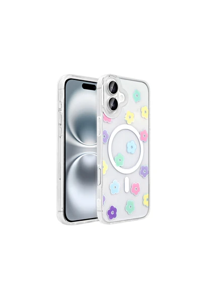 HEPTEKİLETİŞİM Apple iPhone 16 Plus Kılıf M-Safe Şarj Özellikli Şeffaf Sert Kapak (M-SAFE FOLK) ürün görseli 1