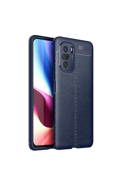 HEPTEKİLETİŞİM Xiaomi Poco F3 Kapak Deri Görünümlü Renk Atmayan Dayanaklı Silikon Kılıf-niss-Lacivert ürün görseli 1