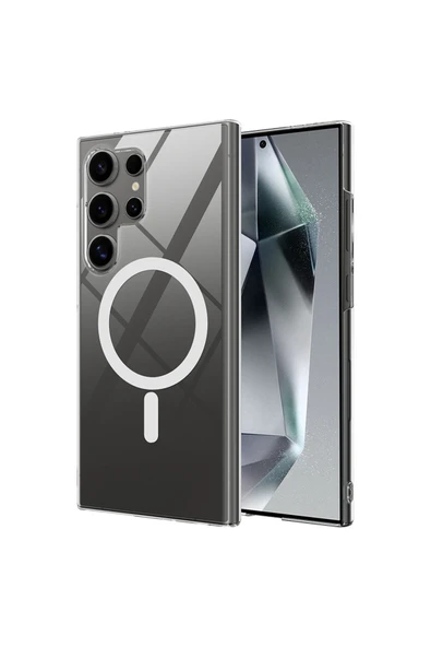 HEPTEKİLETİŞİM Samsung Galaxy S26 Ultra Kılıf Wireless Şarj Özellikli Şeffaf Tek Kamera Çerçeveli Kapak (Porto) ürün görseli 1