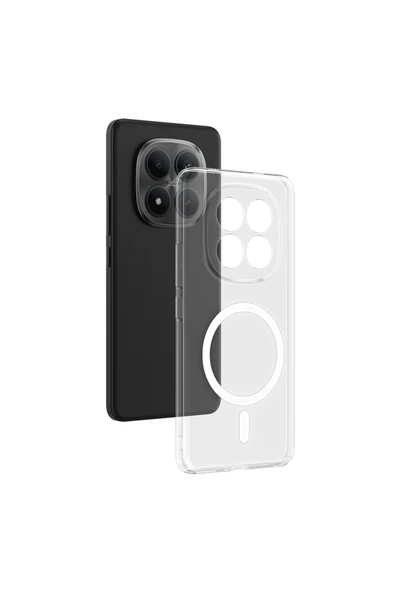 HEPTEKİLETİŞİM Xiaomi Redmi Note 15 Pro Kamera Korumalı M-Safe Şarj Özellikli Şeffaf Sert PC Kapak (LONDON) ürün görseli 1