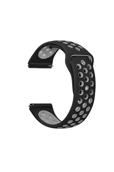 HEPTEKİLETİŞİM Galaxy Watch 42mm (20mm) KRD-02 Uyumlu HPTK Kordon-Siyah-Gri ürün görseli 1