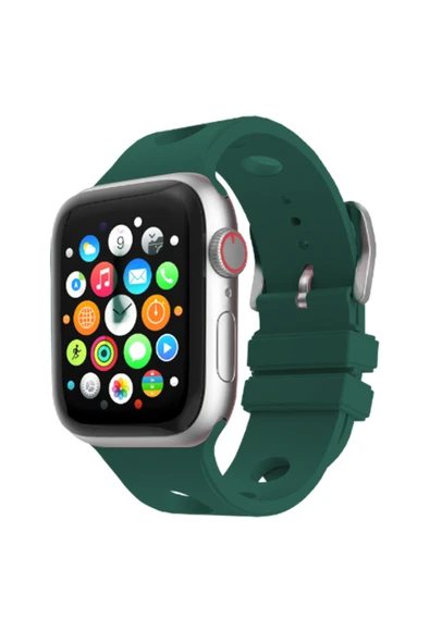 HEPTEKİLETİŞİM Apple Watch 2/3/4/5/6/7/8/9/10/se/nike/ultra 44mm Delikli Tasarım Silikon Kordon (KRD-147) ürün görseli 1