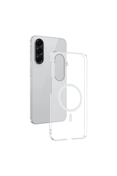 HEPTEKİLETİŞİM Samsung Galaxy A36 Kamera Korumalı M-Safe Şarj Özellikli Şeffaf Sert PC Kapak (London) ürün görseli 1
