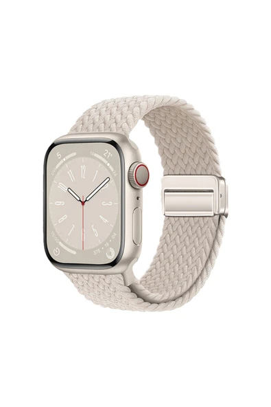 HEPTEKİLETİŞİM Apple Watch 10 42mm Örgü Tasarımlı Hasır Kordon (krd-134) ürün görseli 1