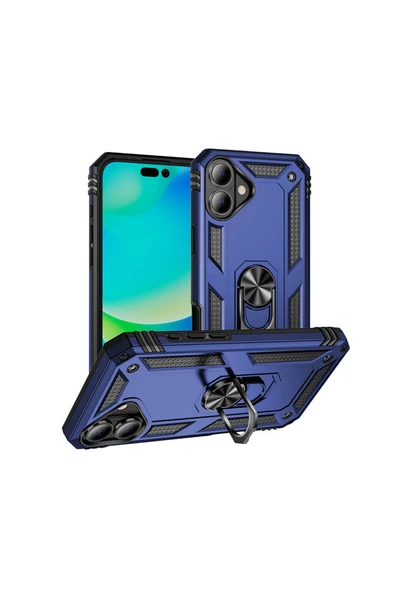 HEPTEKİLETİŞİM Apple iPhone 16 Kılıf HPTK Vega Kapak-Mavi ürün görseli 1
