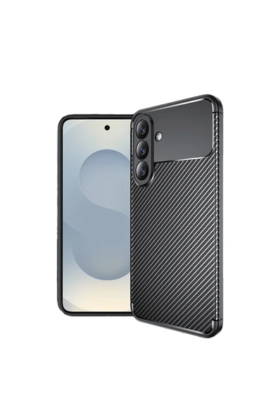 HEPTEKİLETİŞİM Samsung Galaxy S26 Kılıf Kamera Çıkıntılı Karbon Fiber Dokulu Renk Atmaz Kapak (negro) ürün görseli 1