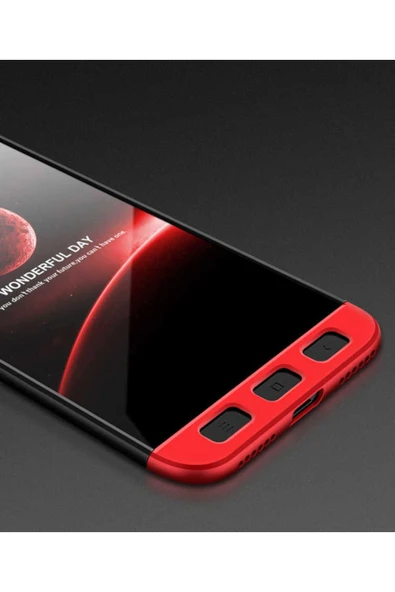 HEPTEKİLETİŞİM Xiaomi Redmi Y1 Lite Kapak Tam Koruma Ön Ve Arka Sert Mika Kılıf  Ays Gkk KılıfSiyah-Kırmızı ürün görseli 1