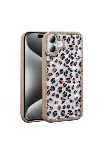 HEPTEKİLETİŞİM Apple iPhone 16 Kılıf Taşlı ve Simli Tasarım Kapak (azra) ürün görseli 1