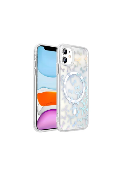 HEPTEKİLETİŞİM Apple iPhone 11 Kılıf M-Safe Şarj Özellikli Şeffaf Sert Kapak (M-SAFE FOLK) ürün görseli 1