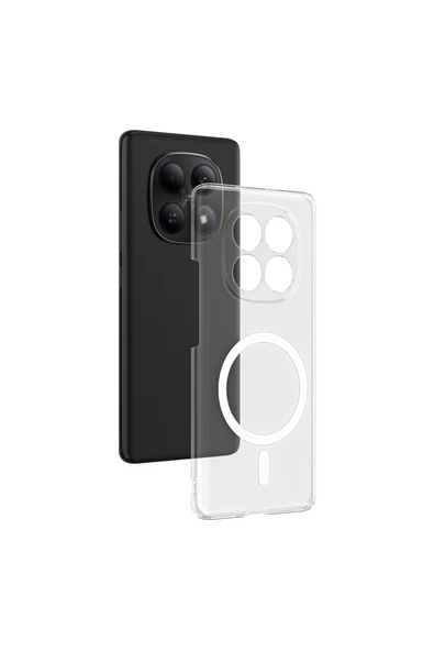 HEPTEKİLETİŞİM Xiaomi Redmi Note 15 4G Kamera Korumalı M-Safe Şarj Özellikli Şeffaf Sert PC Kapak (LONDON) ürün görseli 1