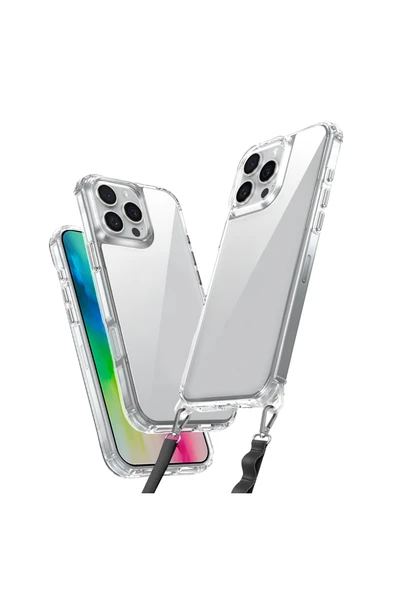 HEPTEKİLETİŞİM iPhone 16 Pro Kılıf AiHTTgli Takılabilir Askı Aparatlı HPTK Snap Silikon Kapak-Şeffaf ürün görseli 1