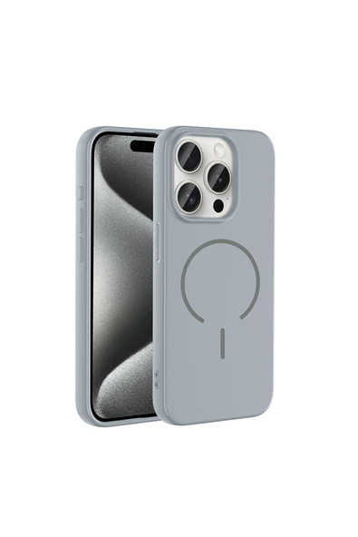 HEPTEKİLETİŞİM iPhone 15 Pro Kılıf M-safe Şarj Özellikli Meta Kapak (META) ürün görseli 1