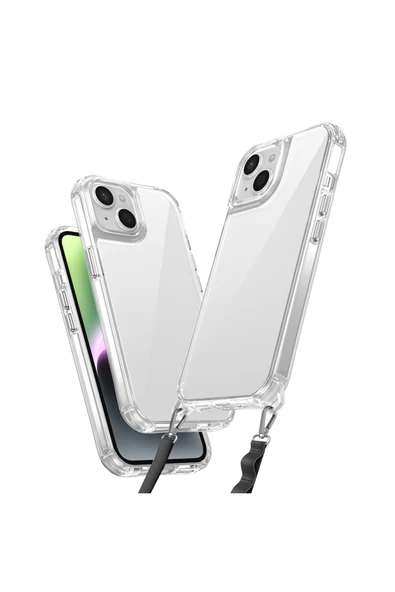 HEPTEKİLETİŞİM iPhone 13 Kılıf AiHTTgli Takılabilir Askı Aparatlı HPTK Snap Silikon Kapak-Şeffaf ürün görseli 1