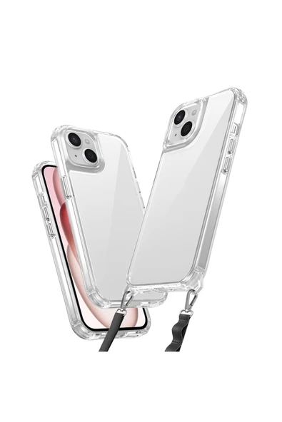 HEPTEKİLETİŞİM iPhone 15 Kılıf AiHTTgli Takılabilir Askı Aparatlı HPTK Snap Silikon Kapak-Şeffaf ürün görseli 1