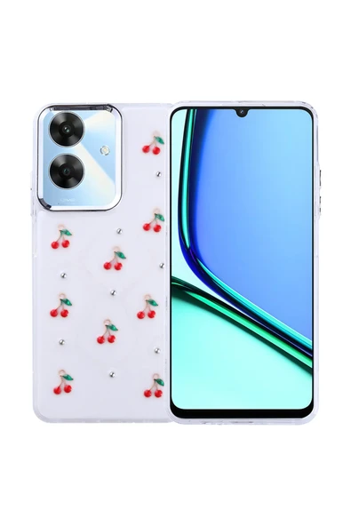 HEPTEKİLETİŞİM Realme Note 60 Kılıf Airbag Tasarımlı Simli Şeffaf Kapak (Kutup) ürün görseli 1