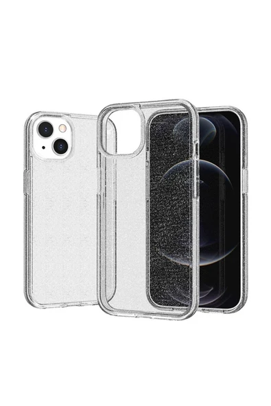 HEPTEKİLETİŞİM Apple iPhone 14 Kılıf Parlayan Simli Şeffaf Kapak (REDOS) ürün görseli 1